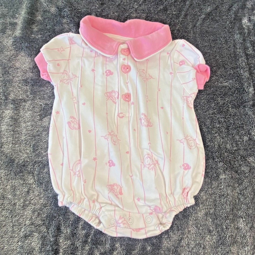 Vintage Lullaby Club Baby 6/9 Month Cotton Nursery Rhyme‎ Pink Romper Outfit
